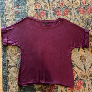 XS cotton cashmere blend Eileen Fisher short sleeve sweater.